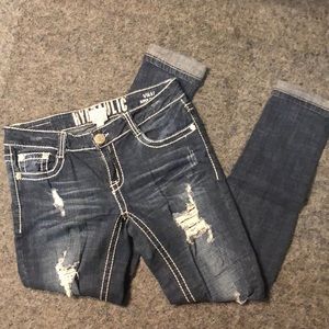 Distressed Denim Jeans